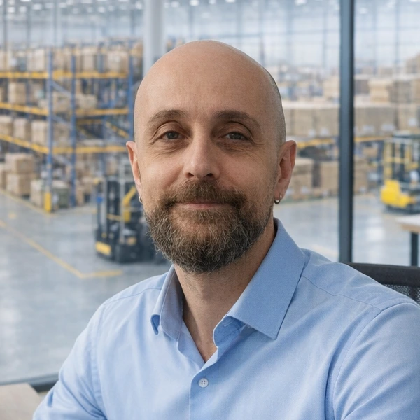 Ritratto professionale, card del team Triotek – profilo operations.